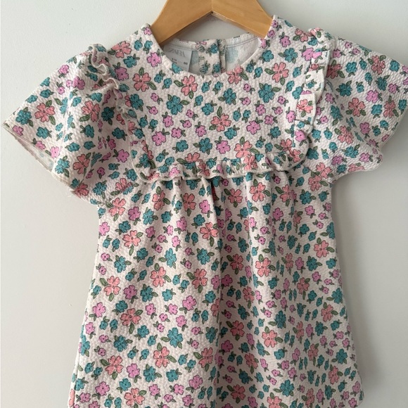 Zara Floral Kids Dress Pink, Blue, Green Size 1.5 Years - Picture 5 of 6